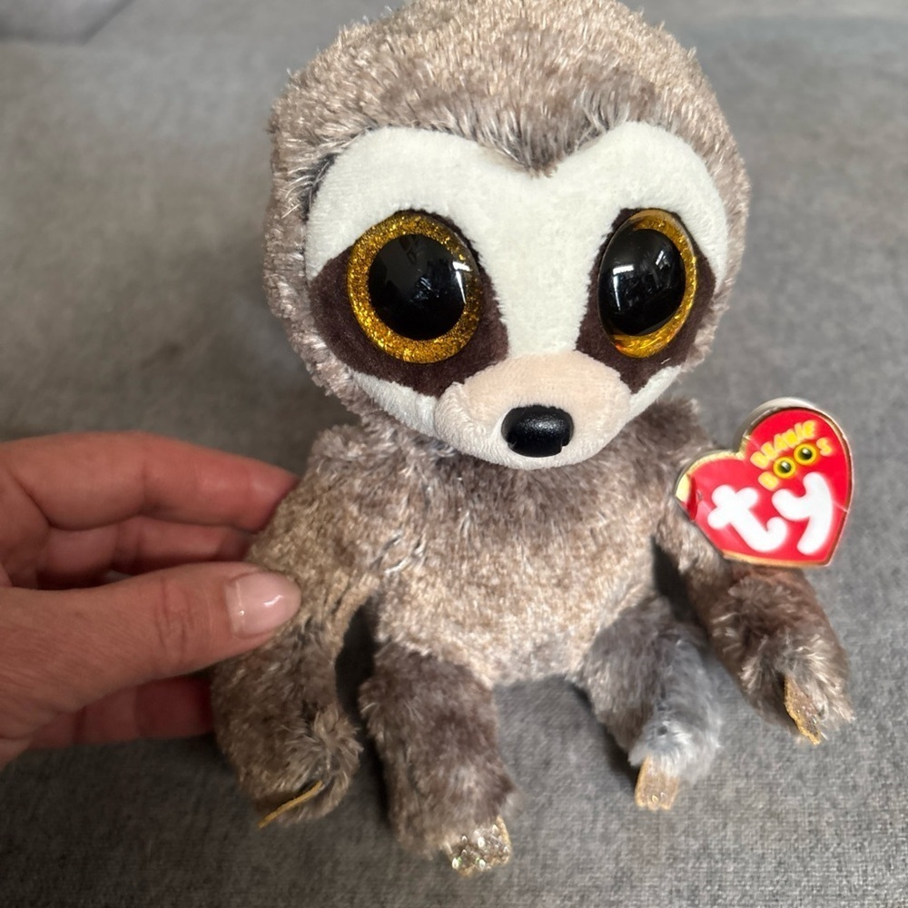 Ty Beanie Boos Sparkly-Eyed Gray Sloth - Picture 2 of 3